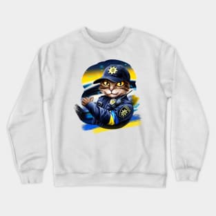 Ukrainian Cat Policeman Crewneck Sweatshirt